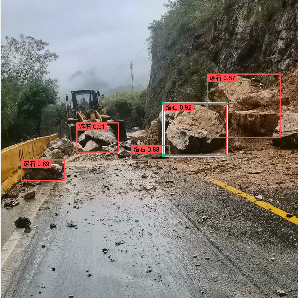 路面滚石检测